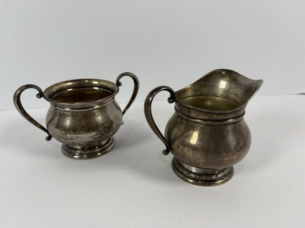 International Sterling Prelude C147 Creamer Sugar Bowl 205.5g Sterling Silver